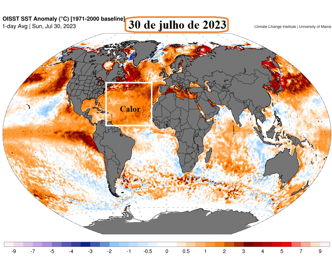 Mapa mostra atual situação do El Niño