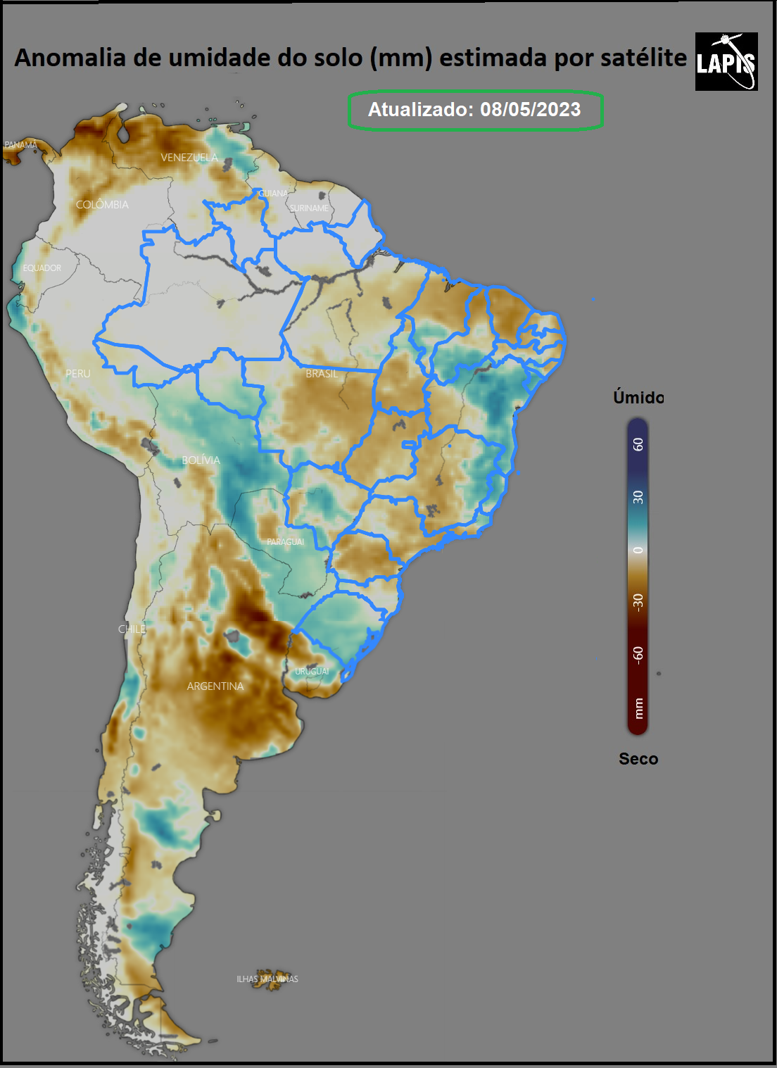 Mapa da umidade do solo gerado no QGIS