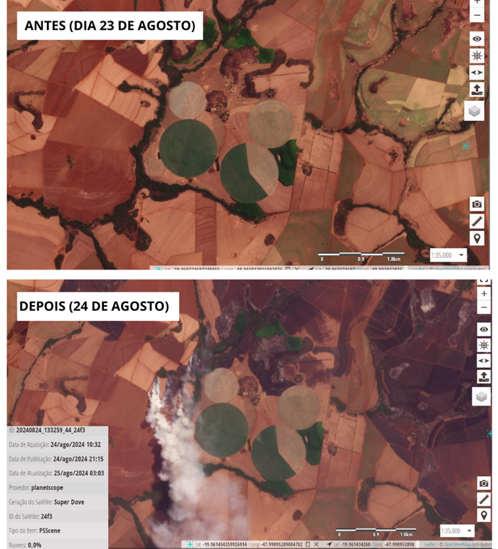 imagens do satélite Planet_QGIS
