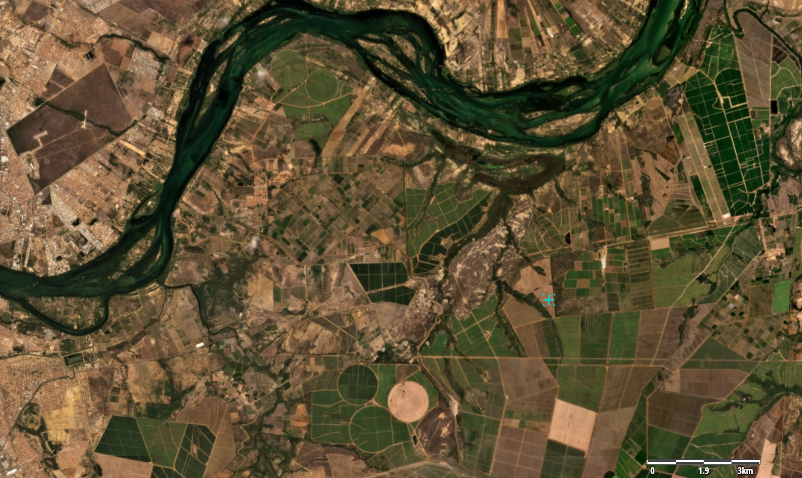 Imagem do Planet mostra barragem de Sobradinho, no rio São Francisco.