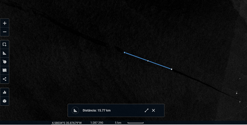 Falha detectada na mancha de óleo no Litoral do Nordeste. Fonte: Lapis.