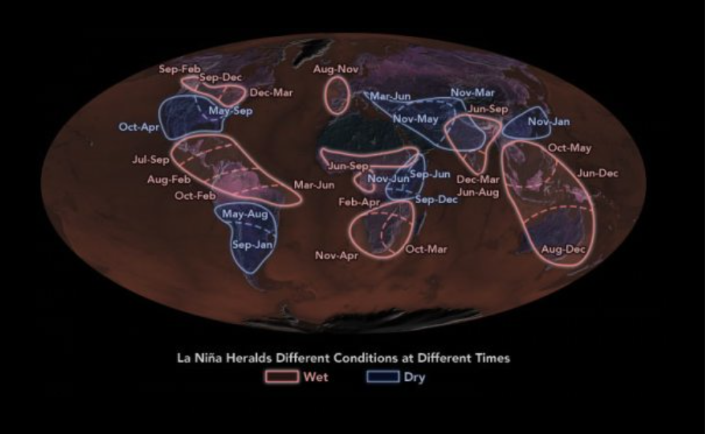 Impactos do La Niña no mundo. 