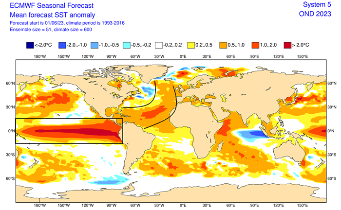 Mapa mostra a presença do El Niño_QGIS