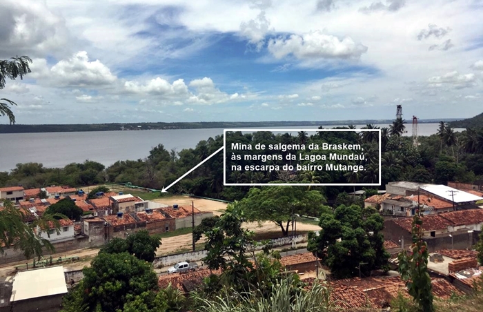 Mina de salgema da Braskem, na escarpa do bairro Mutange, em Maceió.