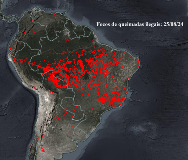 Imagem da Nasa mostra incêndios florestais são paulo