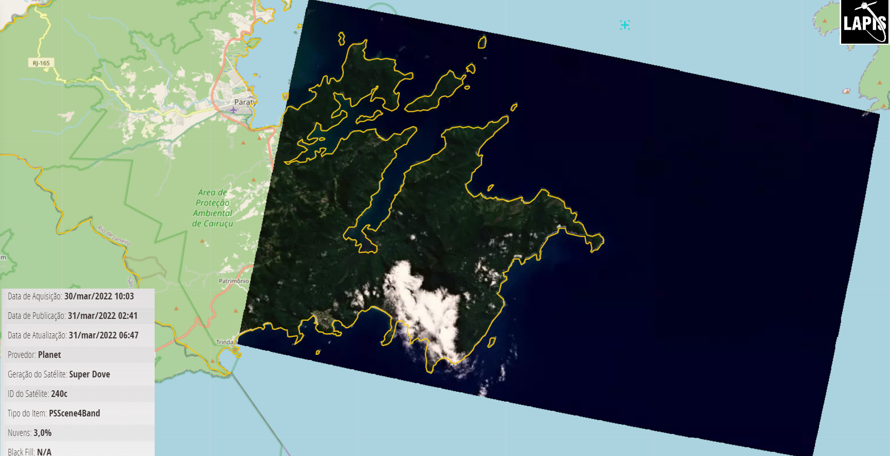 Imagem do Planet mostra área de proteção ambiental 