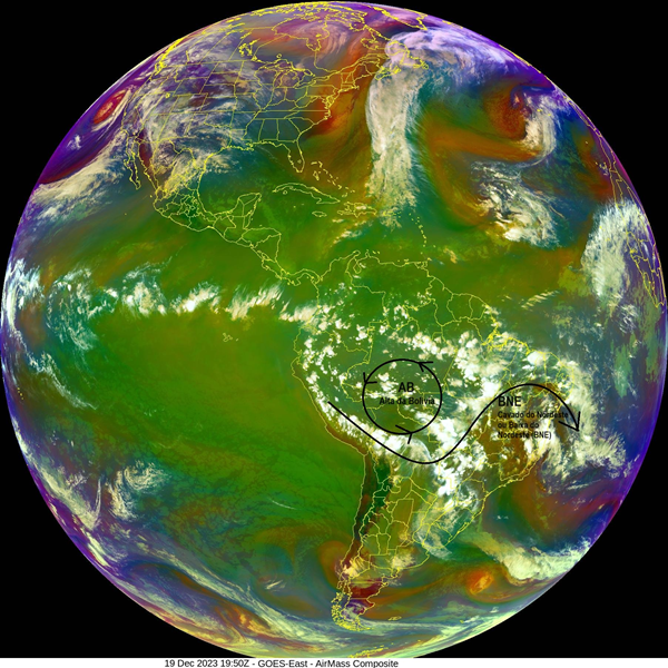 Imagem do satélite GOES-16