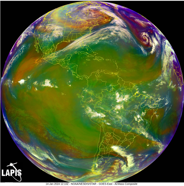 Imagem do satélite GOES-16 mostra VCAN Nordeste