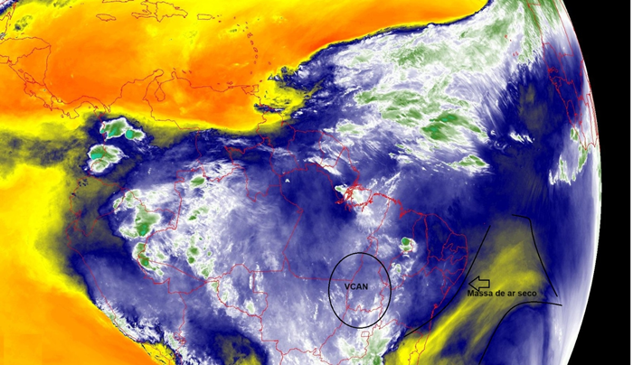 Imagem do satélite GOES - vapor d'água