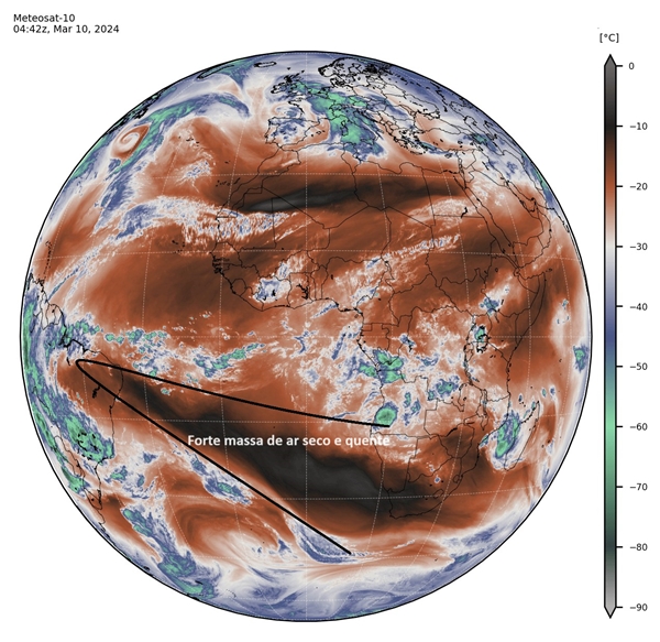 Imagem do satélite Meteosat-10