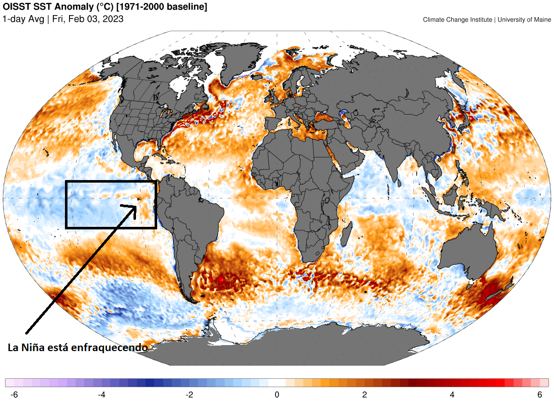 La Niña está mais fraco, mostra imagem