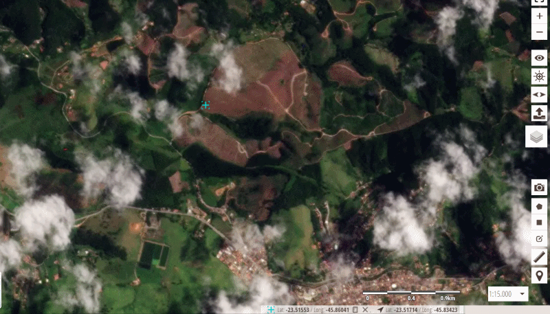 Imagens de satélite do Planet mostram mar de lama_QGIS