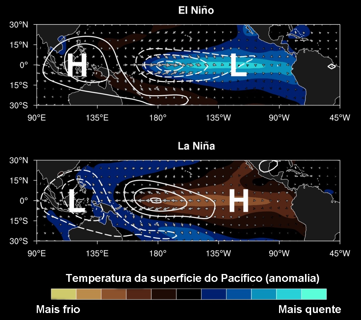 Temperatura da superfície do Pacífico_ La Niña ou El Niño