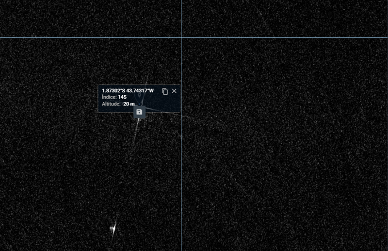 Imagem de satélite detecta vazamento de óleo no mar.