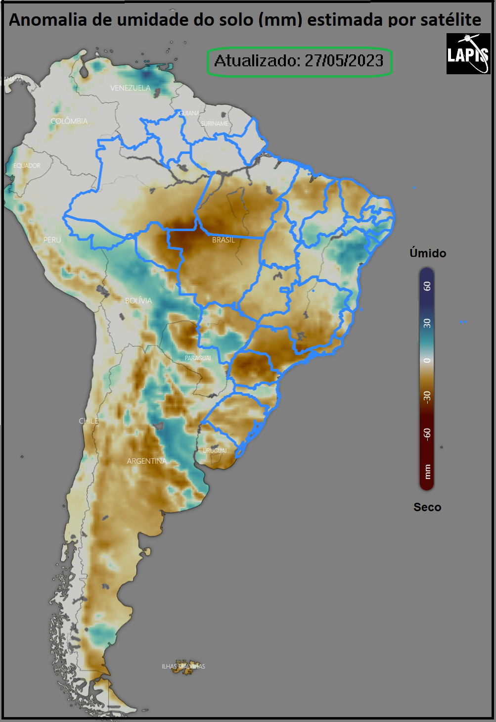 Mapa da umidade dos solos gerado no QGIS