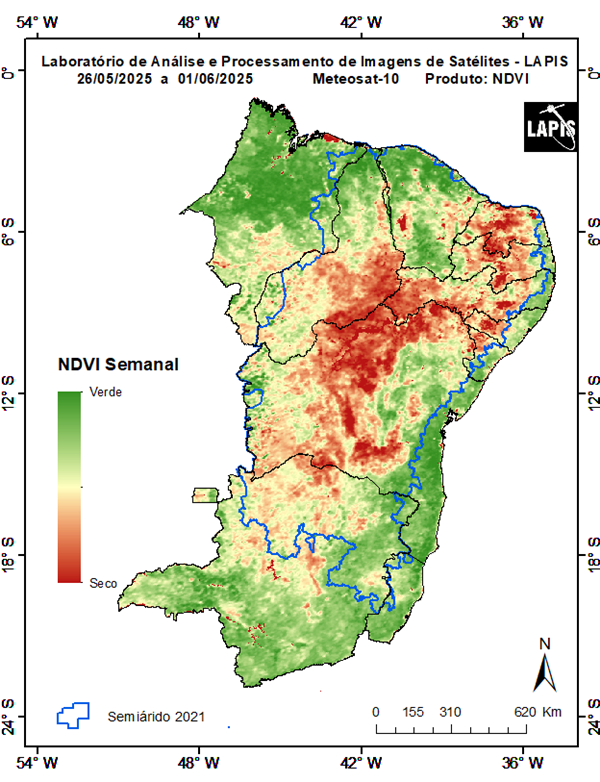 Mapa da cobertura vegetal no Semiárido_QGIS