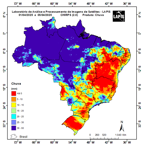 Mapa da distribuição da precipitação_QGIS