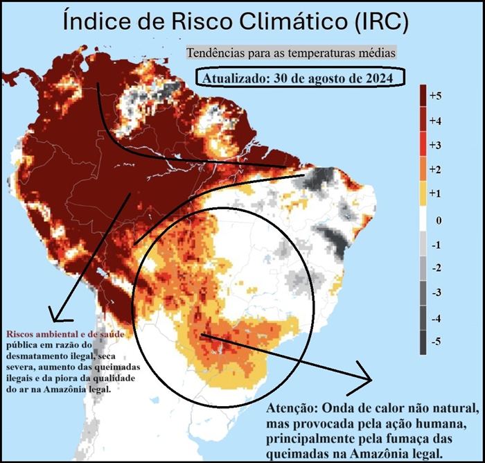 Mapa da onda de calor no SUL_QGIS
