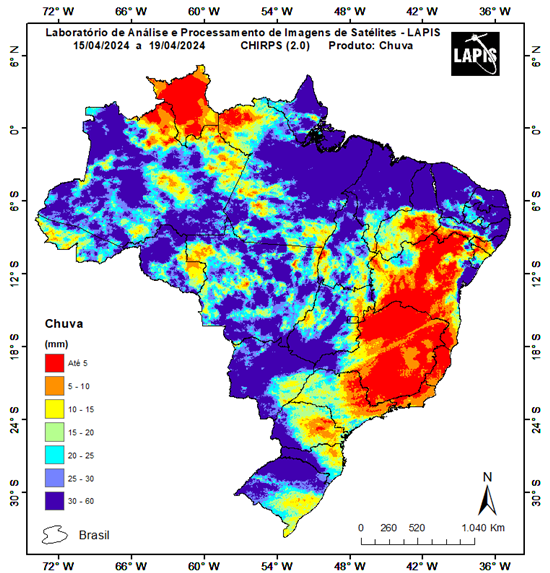 Mapa da precipitação no Brasil_QGIS