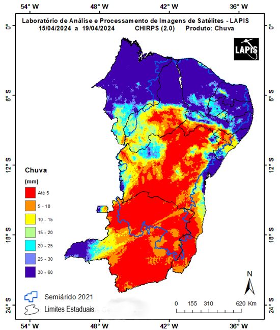 Mapa da precipitação no Semiárido brasileiro_QGIS