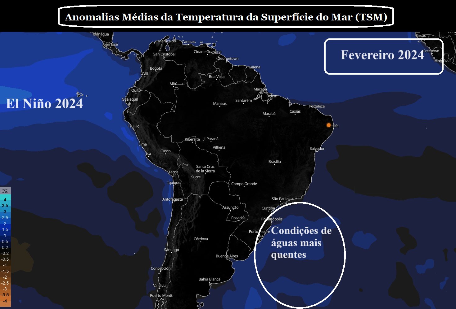 Mapa da temperatura do oceano em fevereiro_El Niño_QGIS