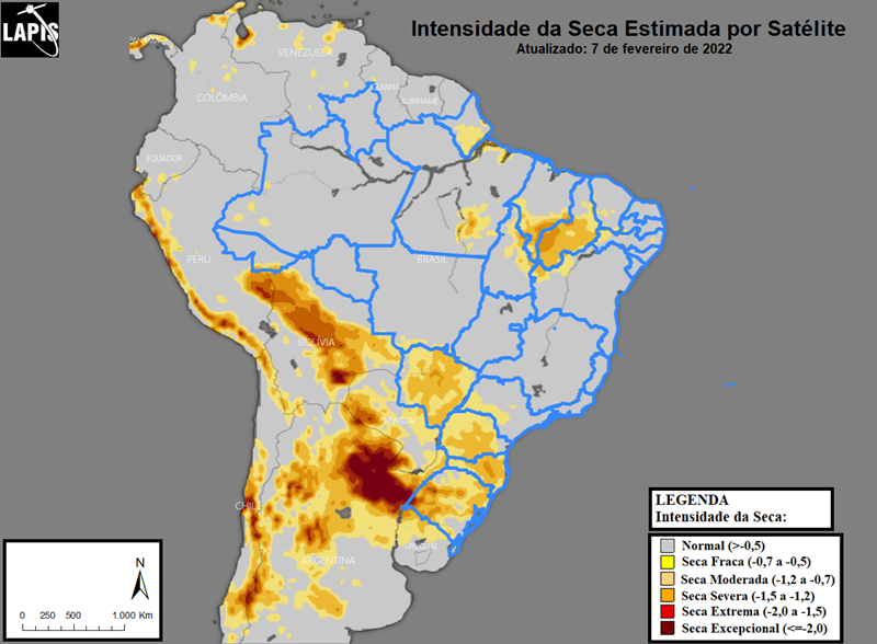 Mapa SIG da umidade do solo. Fonte: Lapis.