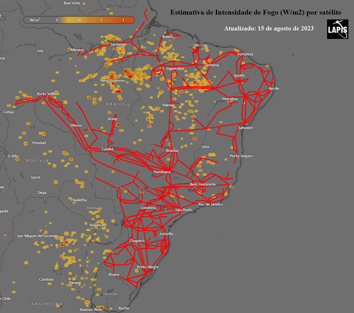 Mapa das linhas de transmissão e queimadas_QGIS