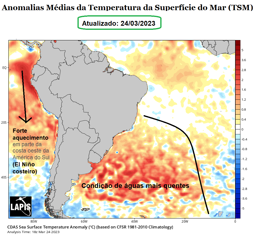 Mapa da temperatura da superfície gerado no QGIS