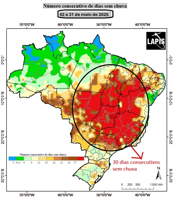 Mapa do número de dias consecutivos com seca_QGIS