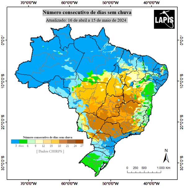 Mapa do número de dias secos_30 dias_QGIS