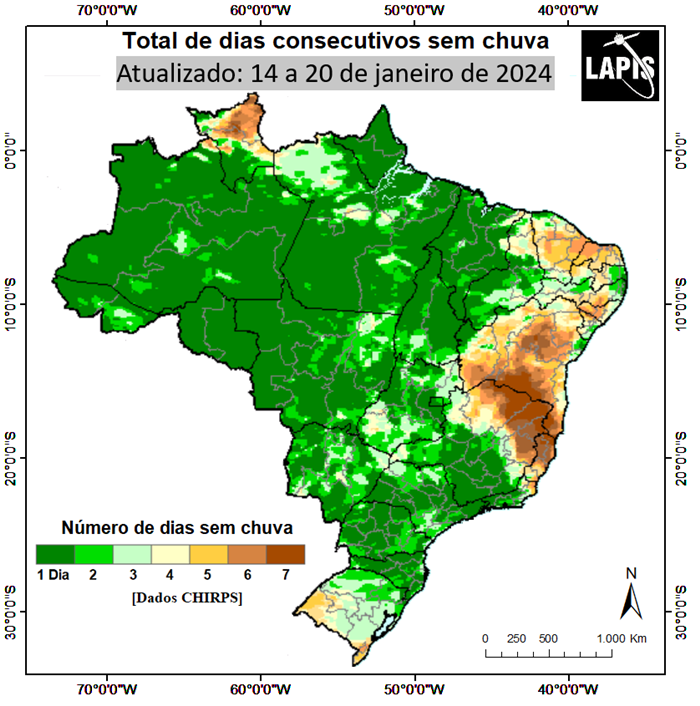 Mapa do número de dias secos_QGIS