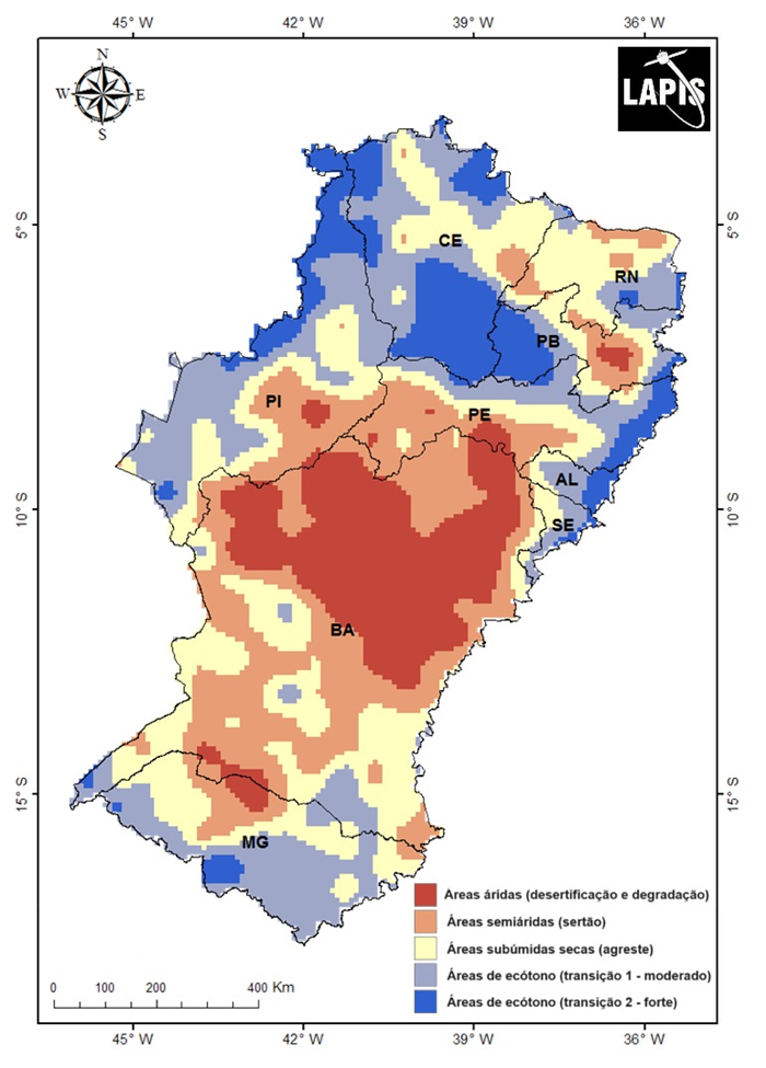 Novo mapeamento da desertificação inclui áreas áridas.