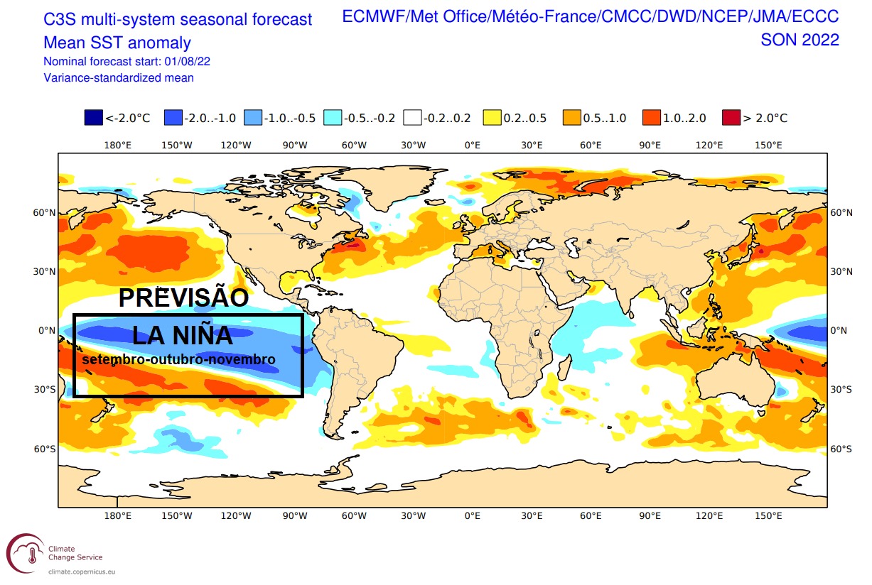 Mapas mostram situação do La Niña