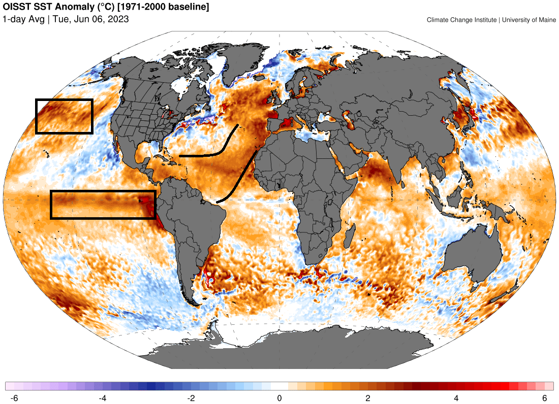 Oceanos mais quentes e El Niño forte
