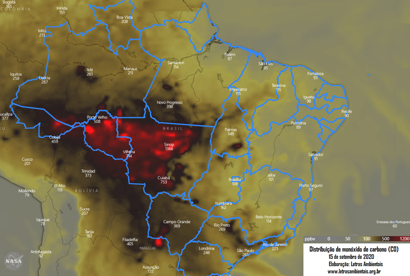 Mato Grosso é o estado com maior número de queimadas detectadas, em 2020.