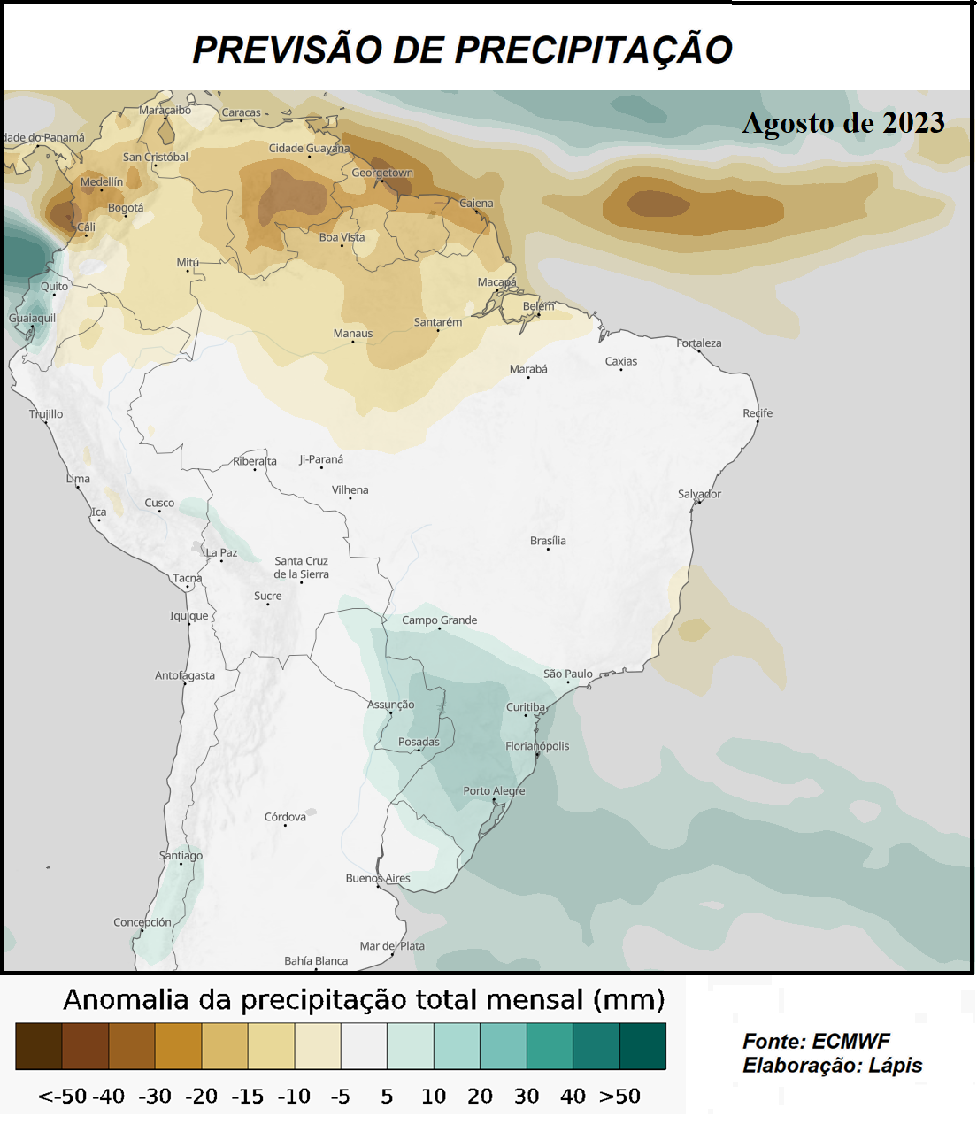 Previsão climática para agosto, sob o El Niño_QGIS