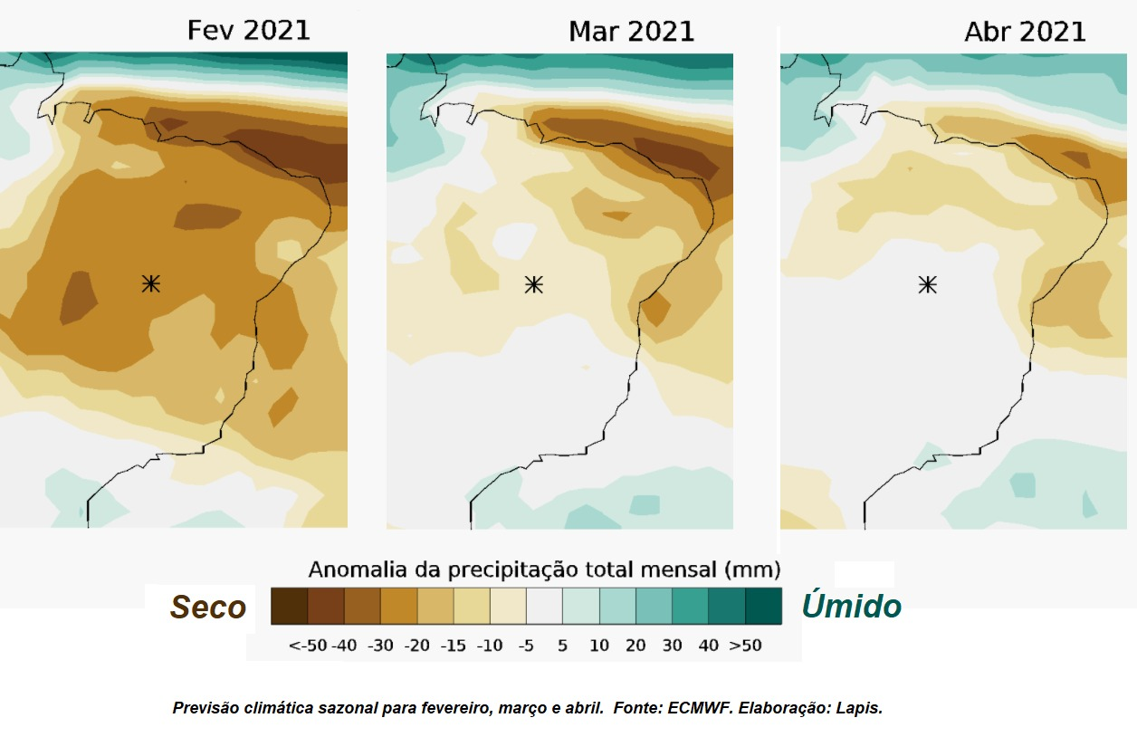 Previsão climática sazonal para o Semiárido brasileiro, de fevereiro a abril. 