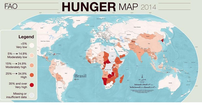 Mapa da Fome 2014 FAO