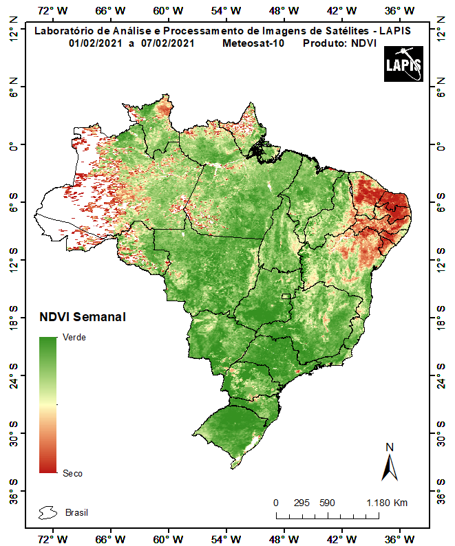 Mapa com dados do satélite Meteosat-11, feita no QGIS