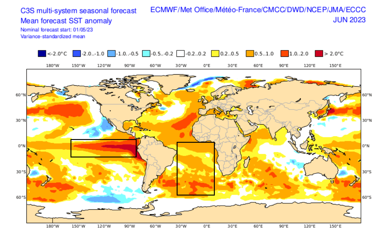 Previsão da temperatura dos oceanos_El Niño