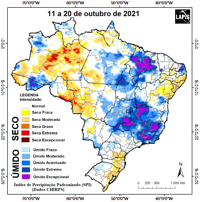 Índice de precipitação_Mapa da intensidade da seca_QGIS